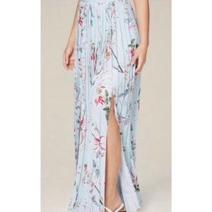 Maxi blue floral skirt by Bebe